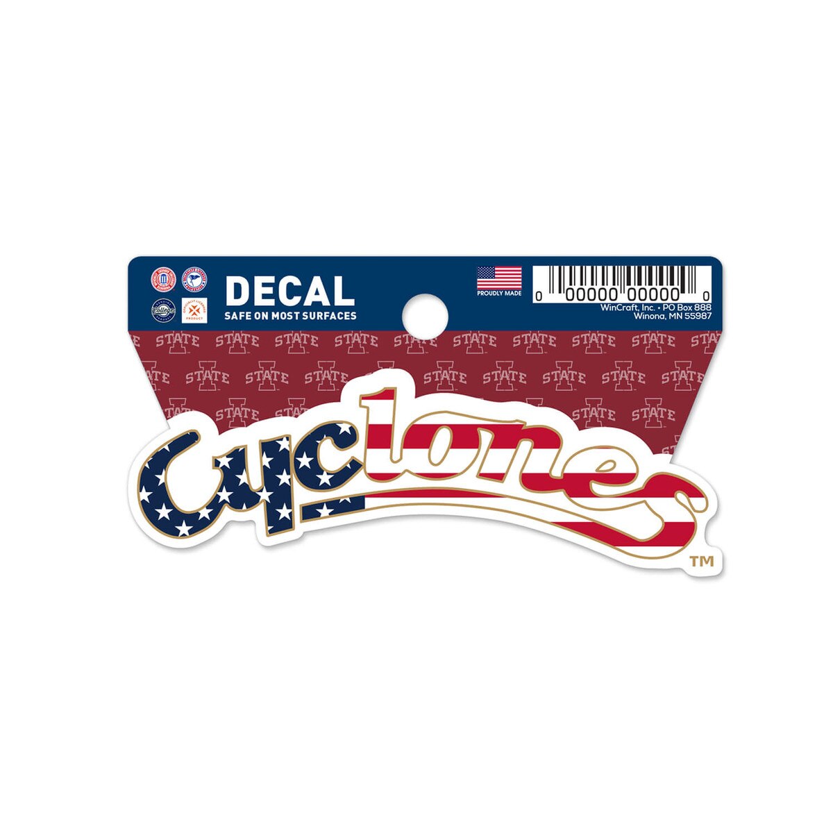Cyclones Patriotic Clean Cut Decal 4-inch x 4-inch vendor image